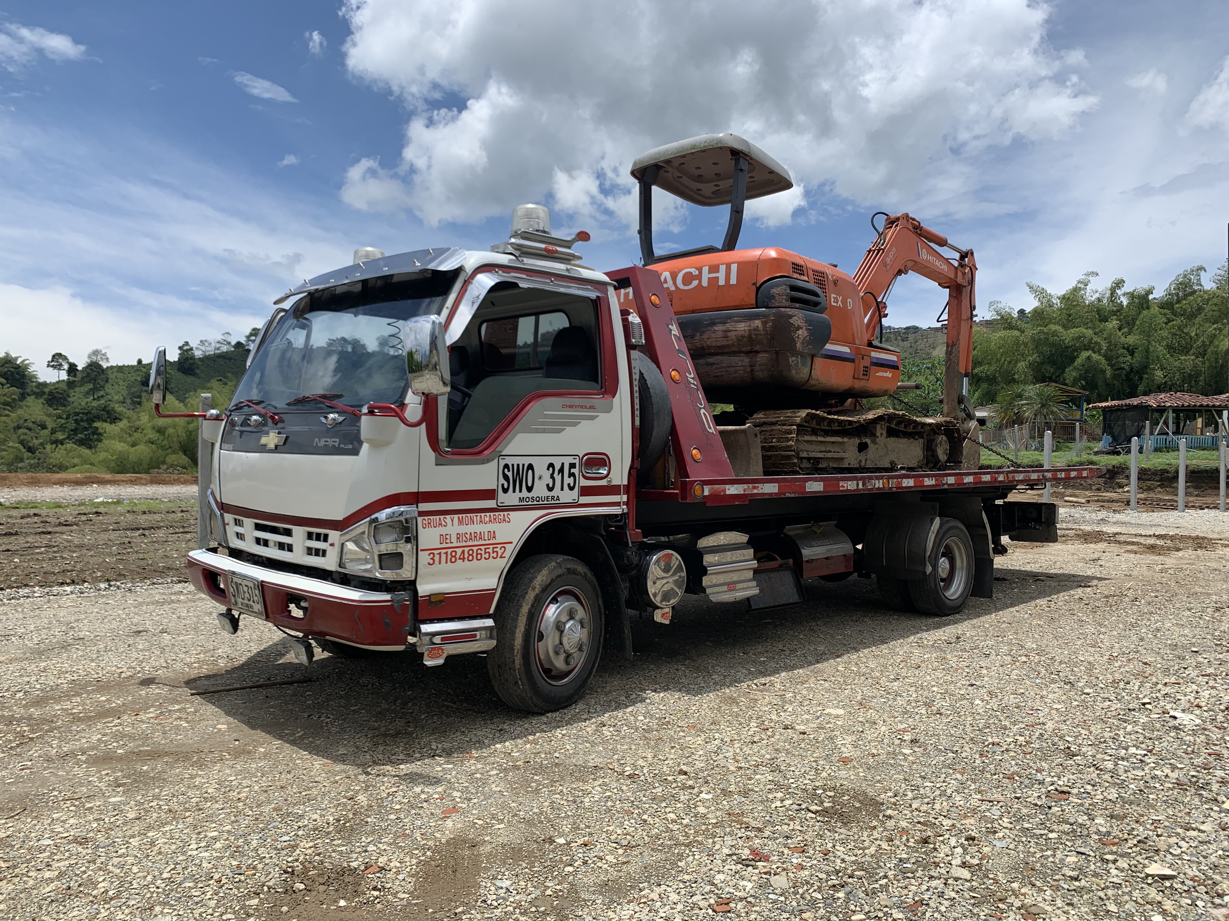 grua con tractor